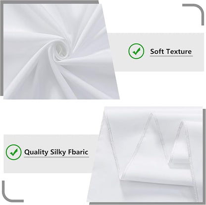 White Backdrop Curtain for Wedding Decor Holiday Party 4 Panels- White Wedding Backdrop Polyester Photography Backdrop Drapes Baby Shower Birthday Privacy Sliding Curtains Home Decor，5ft x 10ft