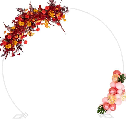 Wokceer Wedding Arch 8.5FT Round Backdrop Stand Metal Circle Balloon Arch Frame Stand for Wedding Ceremony Birthday Party Bridal Shower Anniversary Candy Tables Decoration