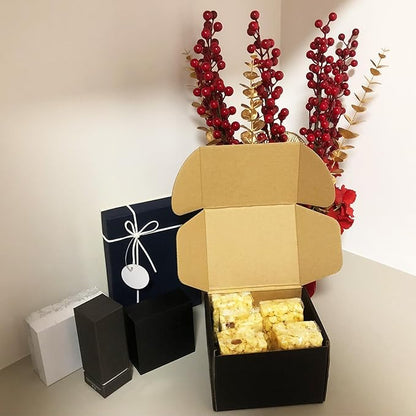 24 Pack 6x5x4 Inches Shipping Boxes，Black 3 Layers Corrugated Cardboard Box, Mailer Boxes for Packaging Small Business Mailing Gifts Digest Giving Products Wrap Boxes with Lids (6''x5''x4'')