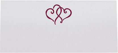 Linked Hearts Place Cards, Burgundy (Choose Color), Set of 60, Pre-cut and Scored - Wedding, Party, Dinner, and Special Events - Made in the USA