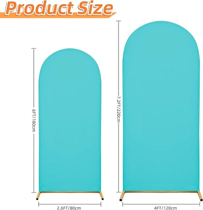 Wedding Arch Covers Arch Backdrop Cover Arch Stand Covers 7.2FT 6FT Set of 2 Arch Cover Spandex Fabric Stretchy Backdrop for Wedding Birthday Party Decoration Baby Shower (Sky Blue)