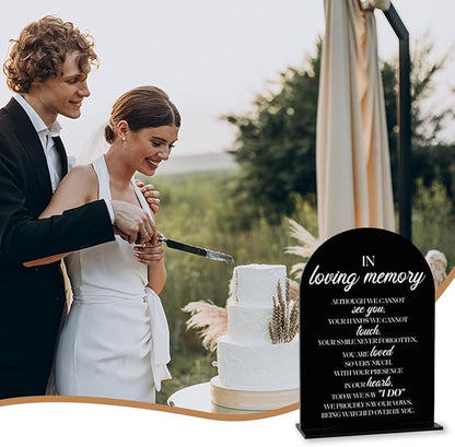 Black In Loving Memory Wedding Sign, In Memory Wedding Sign for Engagement Bridal Shower Decor fo Ceremony Reception Party, Weddings Acrylic Sign