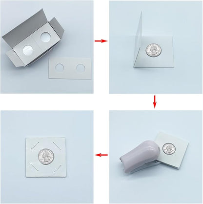 200 PCS Premium Cardboard Coin Flips 2 x 2 inch Coin Collection Supplies for Quarter, Mylar Coin Flips Coin Holders for Collectors (Quarter Coin Flips)