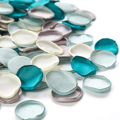 Floroom 300pcs Rose Petals Teal Green Faux Silk Flower Petals for Wedding Flower Girl Basket Aisle Scatter Cake Table Centerpieces Party Confetti Baby Shower Romantic Night Decoration Home Decor