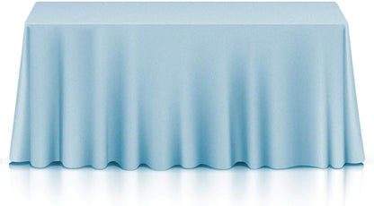 Lann's Linens - 10 Premium 90" x 156" Tablecloths for Wedding/Banquet/Restaurant - Rectangular Polyester Fabric Table Cloths - Baby Blue