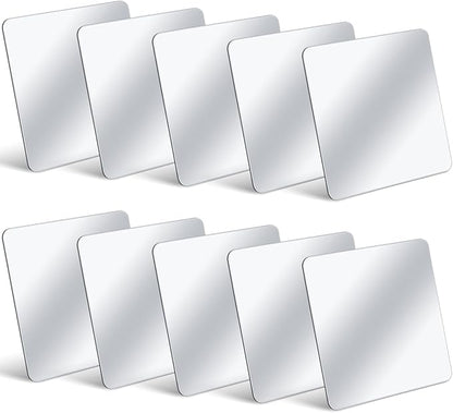 Dandat 10 Pcs Small Mirrors for Kids 6 x 6 Inch Square Shatter Proof Reflector Toddler Glass Plastic Reflector for Classroom DIY Craft Preschool Facial Expression (Classic Colors)