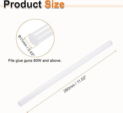 HARFINGTON 10pcs Hot Glue Sticks 0.43" Dia x 11.02" Long EVA Mini Hot Melt Adhesive Glue Stick for Hot Melt Gun Wood Plastic Glass Flowers Fabrics Foam, Clear