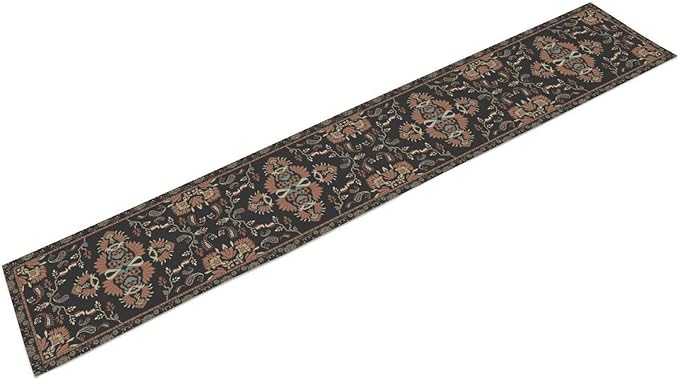 Boho Paisley Farmhouse Table Runner, Vintage Red Blue Retro Flower Rustic Country Style Floral Print Pattern for Home Kitchen Table Decor Dining Coffee Room Garden Party Decor 13x120in