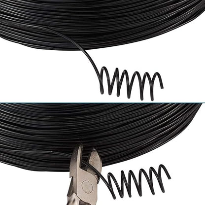 Fashewelry 459 Feet 17 Gauge Aluminum Wire Black Bendable Metal Craft Wire for Beading Jewelry Craft Making (1.2mm)