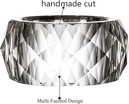 Crystal Napkin Ring Holders - 2 Inch Set of 12, Table Party Wedding Set Christmas Decorations for Dinner