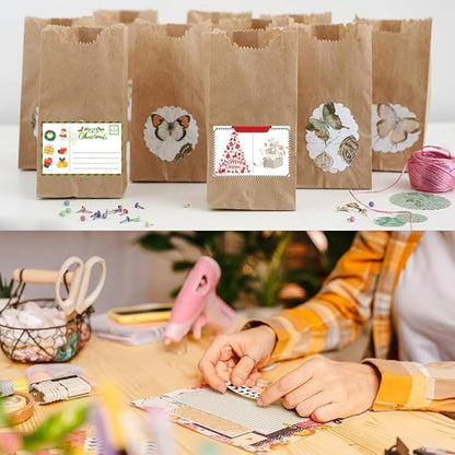 100-1000pcs Custom Stickers Merry Christmas Stickers Personalized Labels Adhesive Xmas Decorative Envelope Seals Stickers for Cards Gift Boxes(VSquare-10)