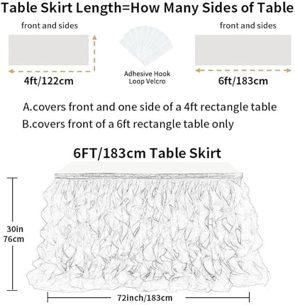 Luxury Organza Mesh Table Skirt Draping Floating Romance - Perfect for Bridal Showers, Birthday Weddings - Clear Flowing Decoration for a Wonderful Main Cake Table (Champagne-6ft, 72" L×30" H)