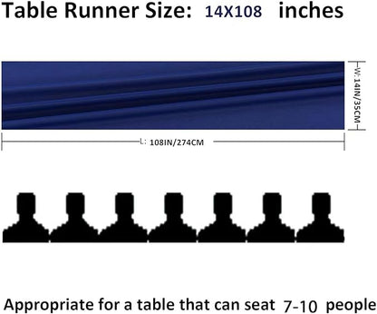 12Pack 9ft Chiffon Table Runner 14x108 Inch Sheer Romantic Table Runner for Wedding Birthday Party Bridal Shower Outdoor Decoration-Royal Blue