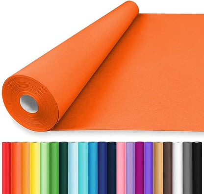 Vanhench 17.8"x 1500" (125') Orange Wrapping Paper, Orange Solid Color Art Kraft Craft Paper Roll for Wedding Birthday Floral Bouquet Mother's Day Gifts Wrapping, and Poster Bulletin Board for Women