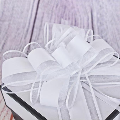 WEWILUCK White Gift Bow, Big White Pull Bows for Gift Wrapping, Wedding, Christmas, Valentine's Day, Presents, Flower Basket Decor(6 inches, 15PCS)