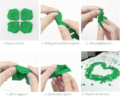 1000 Pieces Artificial Silk Rose Petals Flower Decoration Wedding Party (Light Green)