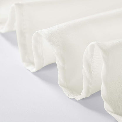 108 inch Round Tablecloth Washable Polyester Table Cloth Decorative Table Cover for Wedding Party Dining Banquet（108 inch,Ivory）
