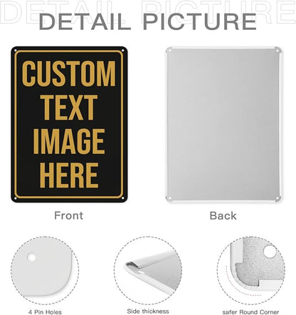 Custom Signs Outdoor Metal Sign Custom Sign Personalized Metal Signs Make Your Own Sign Add Text Logo Photo For Office Business Workplace Home Bar Indoor Outdoor Use 8"x6"