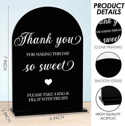 Black Candy Bar Sign, Dessert Table Sign, Wedding Engagement Bridal Shower Decor fo Ceremony Reception Party, Weddings Table Acrylic Sign