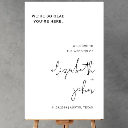 Minimalist Wedding Welcome Sign, Modern Wedding Welcome Sign, Welcome Sign Wedding, Wedding Sign
