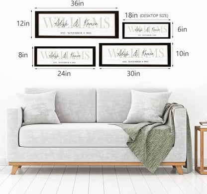 Wedding Gifts for Couples 2025, Custom Wood Sign for Bridal Shower Gift, Engagement Gift, Newlywed Gift, Personalized Last Name Sign with Established Date for Home