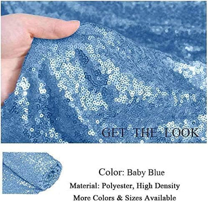 Eternal Beauty Baby Blue Sequin Backdrop, 20x10 Ft Glitter Background Curtains for Shimmer Photography Party Wedding Birthday Back Drop Decor