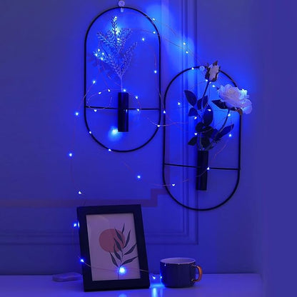 24 Pack LED Fairy Lights Battery Operated 7Ft 20Led Mini String Lights Waterproof Christmas for Mason Jars Bedroom DIY Party Wedding Christmas Decor Blue