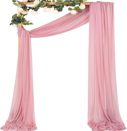 MLMC Dusty Rose Wedding Arch Draping Fabric 1 Panel 29" x 20 FT Extra Long Gauze Drapes Sheer Backdrop Curtains 6.6 Yards Airy Outdoor Drapery Panels for Wedding Bridal Shower Ceiling Decoration