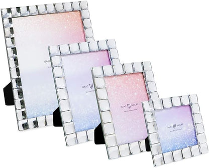 Isaac Jacobs Decorative Sparkling Jewel Picture Frame, Photo Display & Home Décor (4x6, Clear)