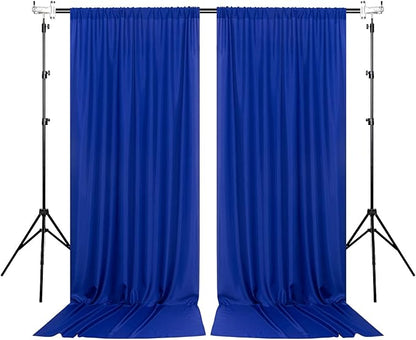 10ft x 10ft Royal Blue Backdrop Curtains for Party Stage Wedding Ceremony Light Filtering Curtains Photography Backdrop for Baby Showers Rod Pocket Home Sliding Door Decoration, 5ft x 10ft, 2 Panels