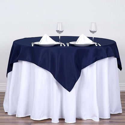 Efavormart 54x54 Navy Blue Wholesale Linens Seamless Polyester Square Linen Tablecloth for Wedding Banquet Party Restaurant