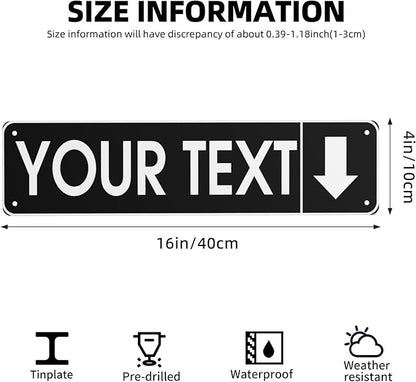 Custom Vintage Metal Sign Personalized Direction Street Signs with Text Logo Image Rust-Resistant Fade Resistant Aluminum Sign for Home Office Outdoor Business
