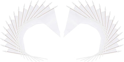 12 Pack White Pennant Flags Small Mini Hand Held Solid Color Pennant On Sticks Flags with 12.6"Solid Pole & Spear Top,Party Events Celebration,School,Grand Opening,Kids Birthday,Sports Clubs,Flower Pot