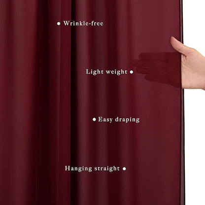 20Ft Length x 28" Width Wedding Arch Draping Fabric 4 Panels Burgundy Arch Drapes Chiffon Fabric Sheer Curtains Backdrop for Party Decorations Wedding Ceremony Bridal Ceiling Stage Reception Decor