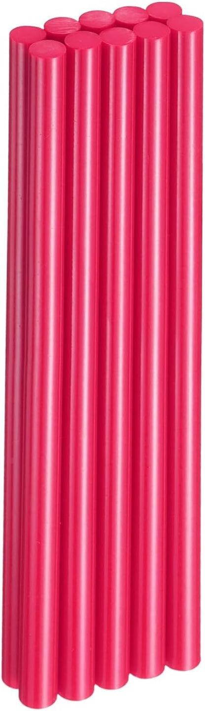HARFINGTON 10pcs Hot Glue Sticks 0.43" Dia x 9.84" Long EVA Mini Hot Melt Adhesive Glue Stick for Hot Melt Gun Wood Plastic Glass Flowers Fabrics Foam, Rose Red