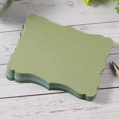 50 Pack Blank Kraft Cards Cardstock Thick Paper Brown Greeting Cards for DIY Gift Card Menus, Baby Shower and Wedding Invitations (Green, 5 Colors, 5x7IN)