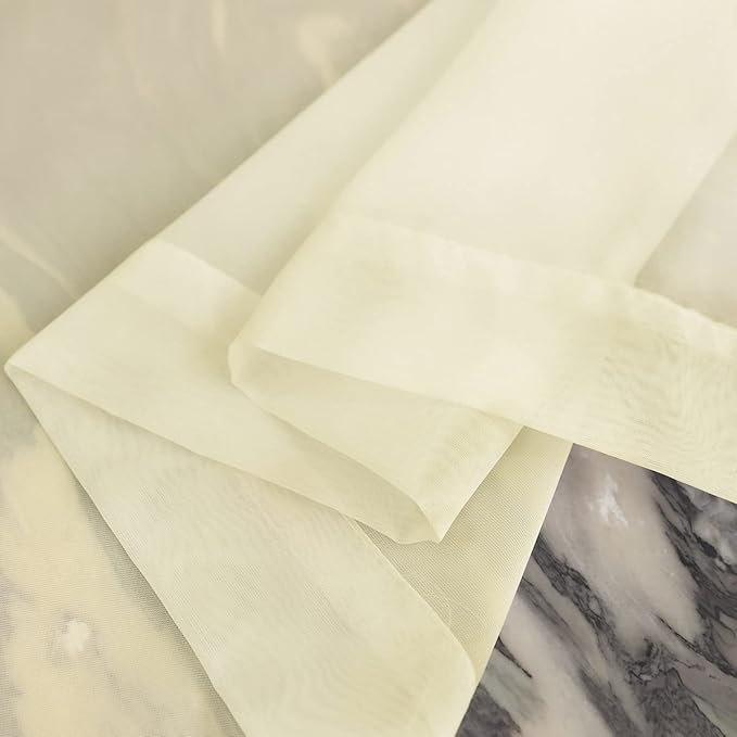Window Light Yellow Sheer Curtains 60 Inches Width 72 Inches Long 2 Panels Sheer Curtains Clear Curtains Basic Rod Pocket Panel for Home Living Room Bedroom Kids Room Yard Patio Parlor Sliding