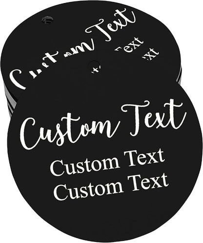 Custom Gift Tag, Personalized Favor Label, Kraft Wrapping Decoration, Wedding Supplies Birthday Party Craft, Thick Paper Hang Card with String (Round Shape)