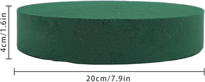 Prashent 4 Pcs Round Floral Foam Blocks,Green Wet Dry Flower Foam Plant Foam for Artificial & Fresh Flower Arrangements DIY Craft 7.9" X 1.6"