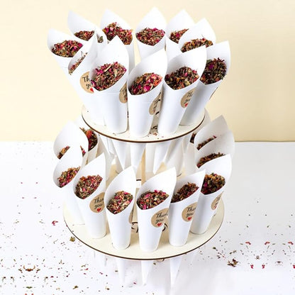 PRETYZOOM 60pcs Flower Cones Confetti Cones Rose Petal Candy Kraft Paper Cones Party Accessory Congratulation Accessories .07inches