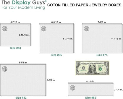 TheDisplayGuys - 25-Pack #53 Kraft Paper Cardboard Gift Boxes/Jewelry Cases w. Cotton Padding & Lid - Kraft Brown - (5.4" x 3.9" x 1.0")