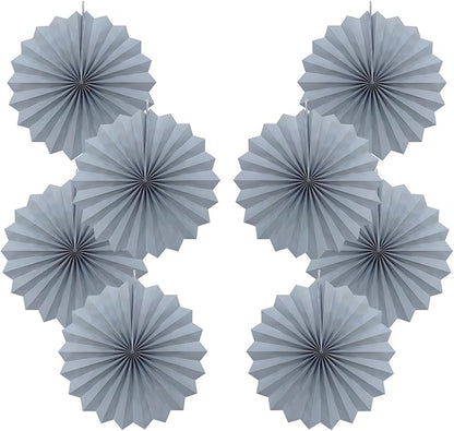 Gray Party Decorations,Wedding Decorations for Party Events Accessories,Anniversary Decorations,Birthday Decorations for Men,12in Hanging Paper Fans 30 Color DIY Set(Gray)