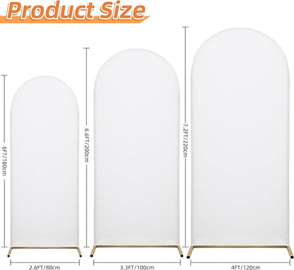 Wedding Arch Frame Cover 7.2FT Arch Background Cover Spandex Fabric Elastic Background Suitable for Weddings, Birthday Parties, Baby Showers, banquets, and Ceremonial Decorations（White）