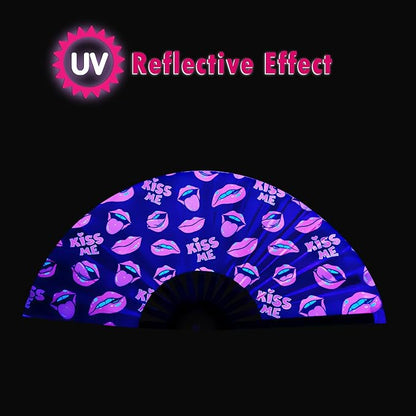 Boots on The Ground Fan, Large Folding Hand Fan for Women and Men, Popping Fans for Line Dancing for Raves, EDM, Dance Party, and Home Decoration