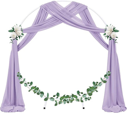 Socomi Wedding Arch Draping Fabric 2 Panels 29" x 19Ft Lavender Purple Sheer Chiffon Curtain Drapes 6 Yards for Wedding Ceremony Birthday Party Decoration