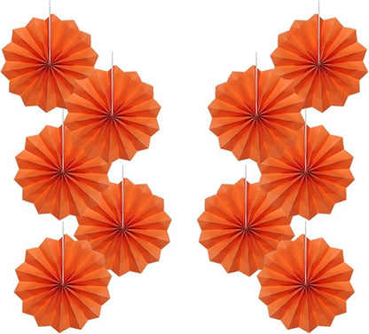 Orange Birthday Party Decorations,DIY Orange Paper Fans Hanging Decoration,8in Halloween Paper Fans,Halloween Decor,Fox Birthday Decorations Events Accessories 30 Color DIY Set (Orange)