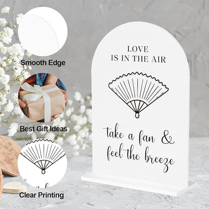 Wedding Fan Signage Take A Fan Sign for Wedding Engagement Ceremony Reception wedding fan Acrylic sign for Table Desk