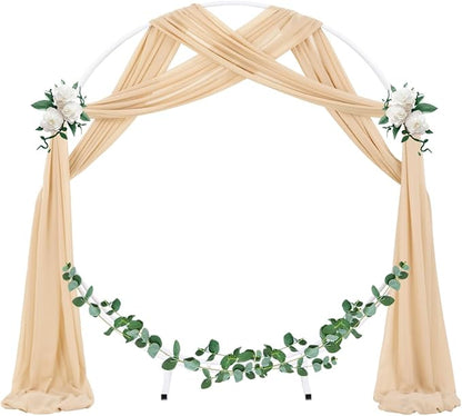 Socomi Wedding Arch Draping Fabric 1 Panel 29" x 19Ft Champagne Sheer Chiffon Curtain Drapes 6 Yards for Wedding Ceremony Birthday Party Decoration