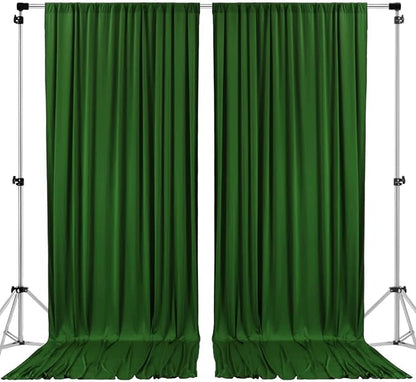 AK TRADING CO. 10 feet x 10 feet Valley Green Polyester Backdrop Drapes Curtains Panels with Rod Pockets - Wedding Ceremony Party Home Window Decorations