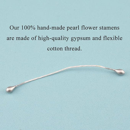 HAHIYO 700Pcs 3mm Silver Pearl Double Heads Pistil Hand-Made Artificial Pistil para Flores Pearlized Floral Stamen for Flower Making Scrapbook Decoration